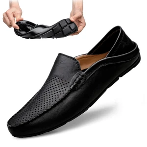 Mocasines Para Hombres Premium Cuero Genuino Zapatos Moda Sin Cordones Zapatos para Conducir Informales - Imagen 1 de 19