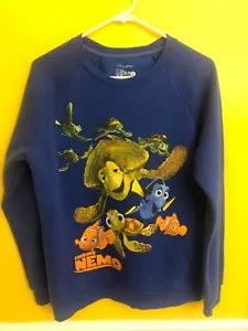 Disney Pixar Finding Nemo Blue Crewneck Graphic Print Sweatshirt Size Medium - Picture 1 of 5