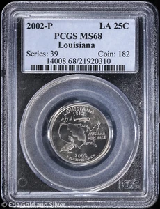 2002-P 25C Louisiana State Quarter PCGS MS 68 | Uncirculated UNC BU - Picture 1 of 4