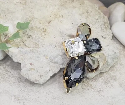 ¡Nuevo! Juego de pasadores de pelo grueso topo y puntas ahumadas cristal tono dorado Foto 1 de 4