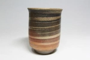 Seltene Bizen japanische Keramik Neriage Yunomi mit signierter Box von Famous Potter - Bild 1 von 6