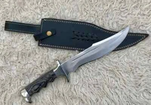 Personalisiertes handgefertigtes D2 Stahl Bowie Messer mit Lederhülle geliebtes Geschenk Messer - Bild 1 von 5
