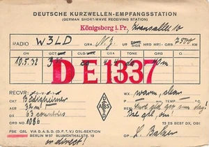 1932 QSL QSO Card CB HAM Radio Cartolina TEDESCA ONDE CORTE BERLINO BLUMENTHALSTR - Foto 1 di 2
