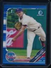 ERIC MILLER 1st 2019 Bowman Chrome Draft BLUE REFRACTOR #/150 Rookie Card RC