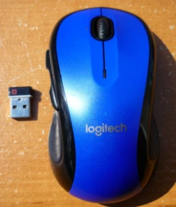 Logitech M510 Wireless Optical Mouse Bright Metallic Blue VG COND w/ Receiver - Picture 1 of 5