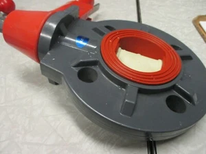 Absperrklappe 2" 150 Lug | PVC Gehäuse | BUNA-N Sitz | PP Scheibe | Hebelbetätigt  - Bild 1 von 7