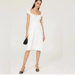 Reformation Midikleid weiß Bio-Baumwolle Arna Größe 2 - Bild 1 von 13