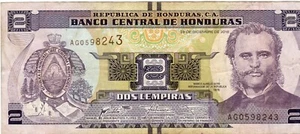 Billete Honduras 2 Lempira 2016 P97c - Imagen 1 de 2