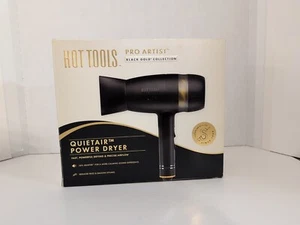 Hot Tools Pro Artist Black Gold Collection Quietair Power Hair Dryer NEW-IN BOX - Picture 1 of 8