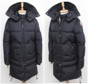 Women's PARAJUMPERS Long Bear Down Puffer Jacket Coat Hooded Navy fits M/L - Picture 1 of 17