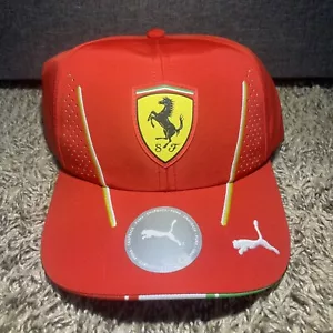 Scuderia Ferrari F1 Team PUMA Baseball Adjustable Cap Hat 2024 Red OSFM NEW - Picture 1 of 8