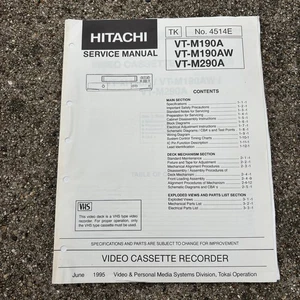 Hitachi Videorecorder Service Manual Nr. 4514E - VT-M190A, VT-M190AW, VT-M290A - Bild 1 von 1