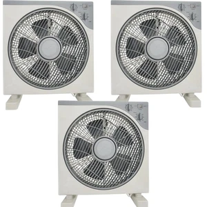 3x Powerful 12" Desk Box Fan 3 Speed 360° Oscillating Bedroom Air Cooling Fan - Picture 1 of 10