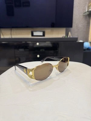 Vtg Versace Mod. S63 Golden Oval Round Sunglasses Eyeglasses NOS Authentic RARE - Image 1 of 4