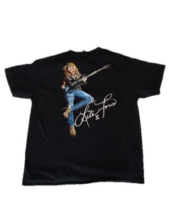Lita Ford T Shirt Large Black Graphic Band Tee T Shirt Late 2000's Y2K Runaways - Picture 1 of 5