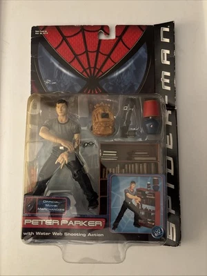 ToyBiz Spider-Man Peter Parker Action Figure with Water Web Shooting Action 2002 - Image 1 of 4
