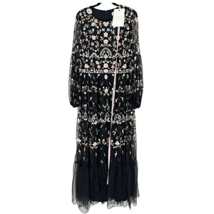 Neu Mac Duggal Größe 14 Blumen fließend feminin Bohemian Rüschen Gartenkleid 35111 - Bild 1 von 14
