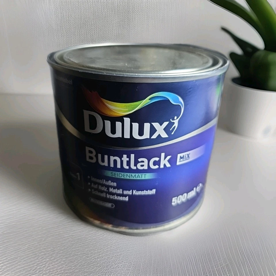 Buntlack weiß Dulux MiX SEIDENMATT 500ml NEU Basis 1 für ca.6,5 m² Wasserbasiert - Bild 1 von 4