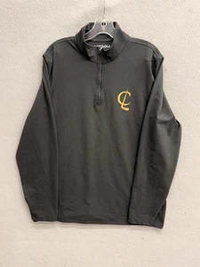 Maglione Liv Golf Uomo XL Nero 1/4 Zip Pullover Golf Squadra Cleeks Logo Big C - Foto 1 di 10