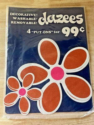 Flor Dazee Vintage NOS 1968 "Put Ons" Naranja y Rosa Flor Foto 1 de 4