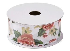 The Pioneer Woman Holly Rose Decorative Ribbon 1.5" x 21’  - Picture 1 of 6