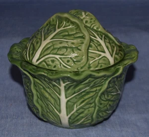 Vintage Cardinal Inc. Large Cabbage Lettuce Suger Bowl W/ Lid Ceramic - Picture 1 of 4