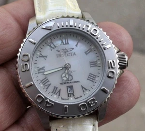INVICTA WOMEN'S DAY INDICATOR QUARTZ WATCH WHITE BAND 100 M WR 7" - Picture 1 of 18