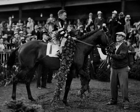 1937 Triple Crown Racehorse WAR ADMIRAL Glossy 8x10 Photo Kentucky Derby Poster Cover