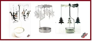 Teelichthalter-KARUSSELL-Weihnachten-Advent-Dekoration-Geschenk-Metall-NEU - Bild 1 von 12