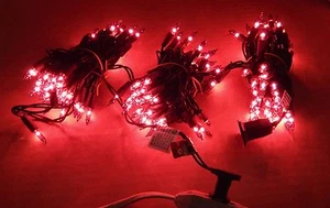 150 lila Mini Lichter schwarzer Draht 32 Fuß Schnur 2 1/2" Glühbirne Platz In/Outdoor 90F - Bild 1 von 6