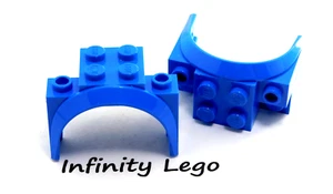 2 LEGO Blue Vehicle Tall Mudguard 2x4x2.3 Wheel Arch Car (18974) - 2 Pieces - Picture 1 of 2