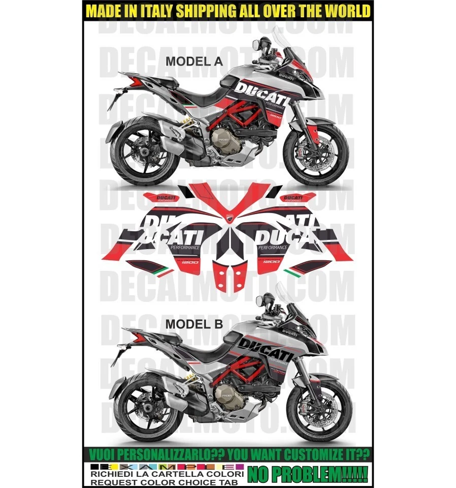 ADESIVI MULTISTRADA 1200 2015 2017 TRIBUTE WHITE KIT COMPATIBILE - Immagine 1 di 1