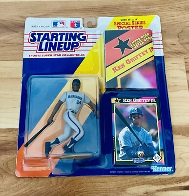 1992 Starting Lineup Ken Griffey Jr Figure With Poster & Card New in Box Rare - Image 1 of 2