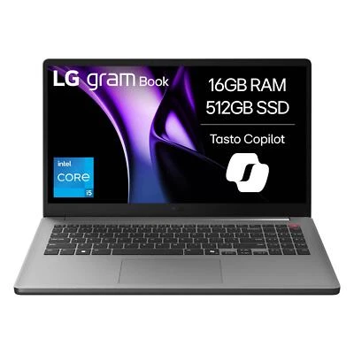 Lg Notebook 15,6" Full HD i5 Ram 16 Gb SSD 512 GB W11 Argento Gram - Immagine 1 di 4