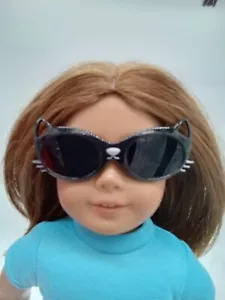 Schwarze Katze Sonnenbrille für 18" Puppen Puppenkleidung passt American Girl - Bild 1 von 4