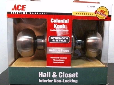 ACE 5239280, холл и шкаф, колониальная ручка, антикварная латунь, БЕСПЛАТНАЯ ДОСТАВКА - Изображение 1 из 2