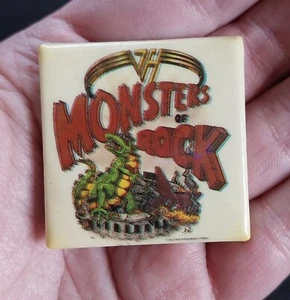 RARE VINTAGE Van Halen Monsters of Rock Pinback Pin Badge Concert Tour Pin - Picture 1 of 9