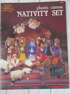 Nativity Set Plastic Canvas Pattern Booklet Mary Baby Jesus Wise Men Camel VtgQ5 - Picture 1 of 6