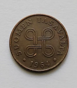 1964~~Finlandia 1 pluma moneda bt-131 - Imagen 1 de 2