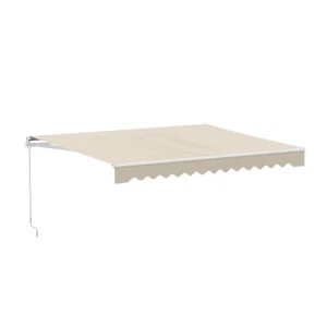 ALEKO Retractable Patio Awning 13 X 10 Ft Deck Sunshade Canopy Ivory Color - Picture 1 of 12