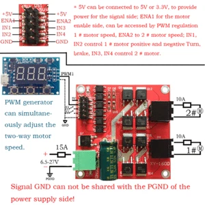 Dual DC Motor Drive Module 7A 160W Positive Negative PWM Speed L298 Logic - Picture 1 of 5
