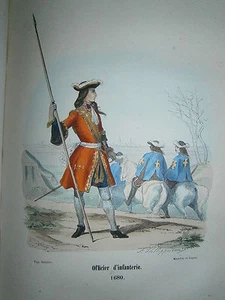 Planche gravure militaire officier d'infanterie vers 1680 (10) - Picture 1 of 1