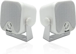 4" Heavy Duty Waterproof Boat Marine Box Outdoor Speakers Surface Mounted Pair - Picture 1 of 20