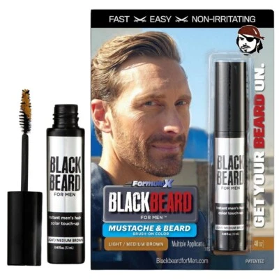 BLACKBEARD FOR MEN Blackbeard Herren Bartstift Farbe Mascara für Schnurrbarthaare HELL MITTELBRAUN