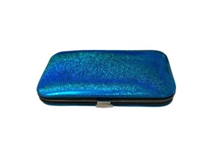 Turquoise Metallic Glitter 6 Pc Manicure Set in Padded Case ~ Gift Idea! - Picture 1 of 2