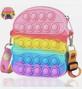 Rosa Hamburger Fun Handtasche Schultertasche Handtasche Popit Push Bubble Fidget sensorisch - Bild 1 von 4