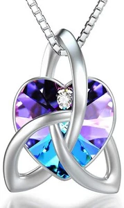 GORGEOUS Heart Pendant Necklace for Women Anniversary Sterling Silver - Picture 1 of 2