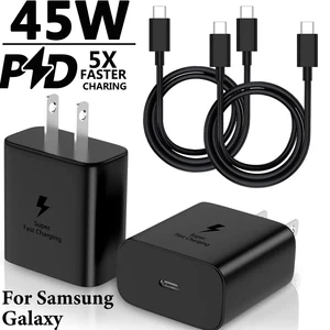 45W USB-C Super Fast Wall Charger + 6FT Cable For Samsung Galaxy Note 10+5G+Lite - Picture 1 of 12
