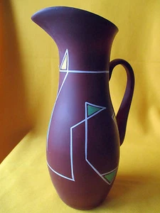 VINTAGE KRUG/VASE GLAS FARBE EMAILLE MODERNIST DESIGN 50/60 - Bild 1 von 1