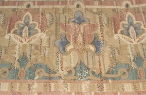Wallpaper Border Brown Tan Blue Red Damask Distressed Fleur de Lys Lis EH99722 - Picture 1 of 3